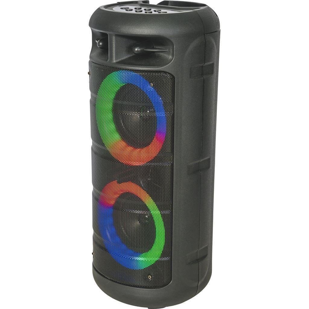 OPLAADBARE LUIDSPREKERBOX 2 x 10cm 200W MET VERLICHTE WOOFER, Bluetooth, Ophalen of Verzenden, Nieuw, Overige typen