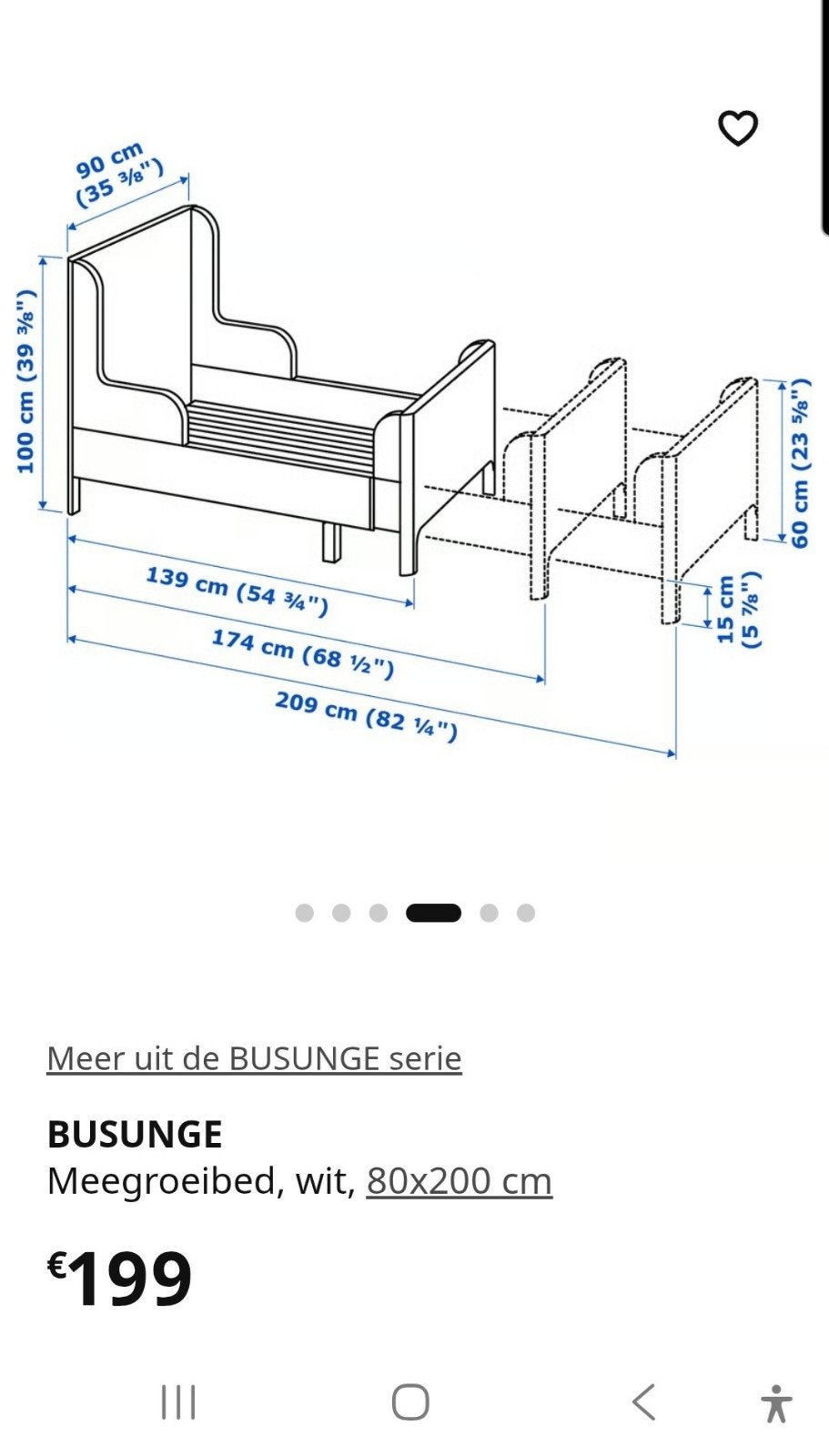 Busunge meegroeibed+meegroei matras ikea, Huis en Inrichting, Ophalen