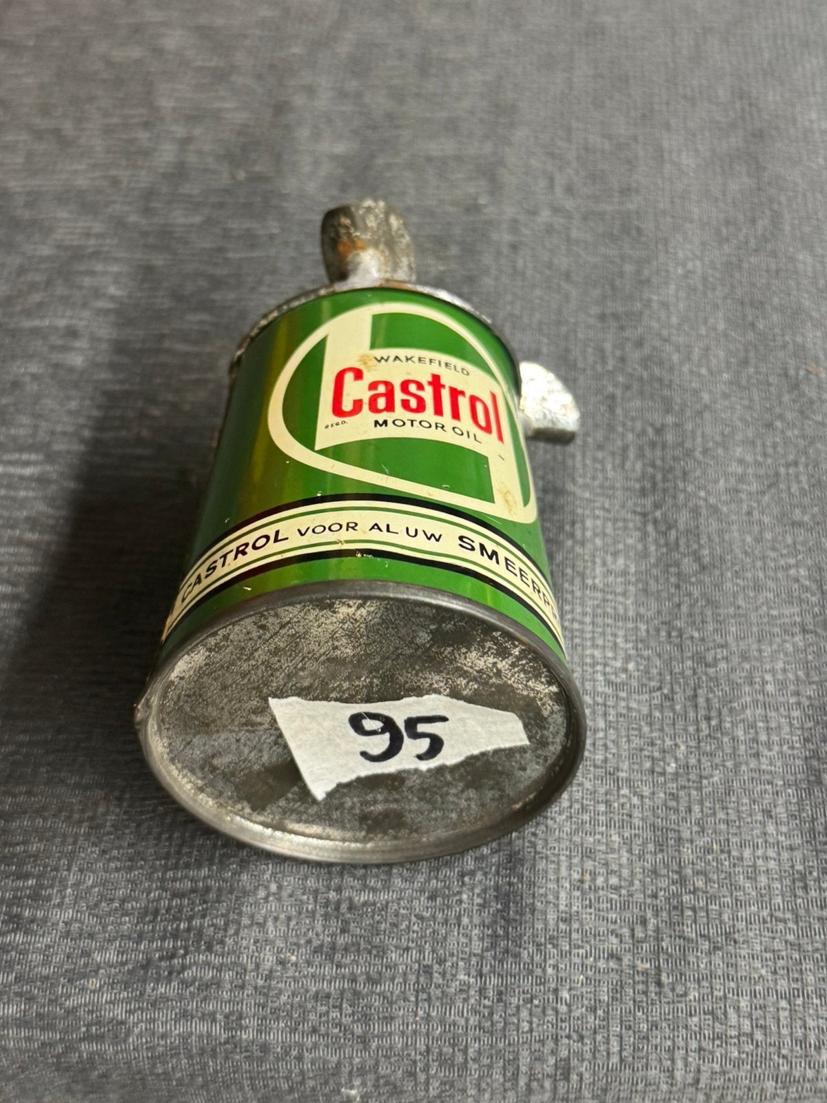 Castrol olie blik reclame asbak, Verzamelen, Gebruikt, Gebruiksvoorwerp, ., Ophalen of Verzenden