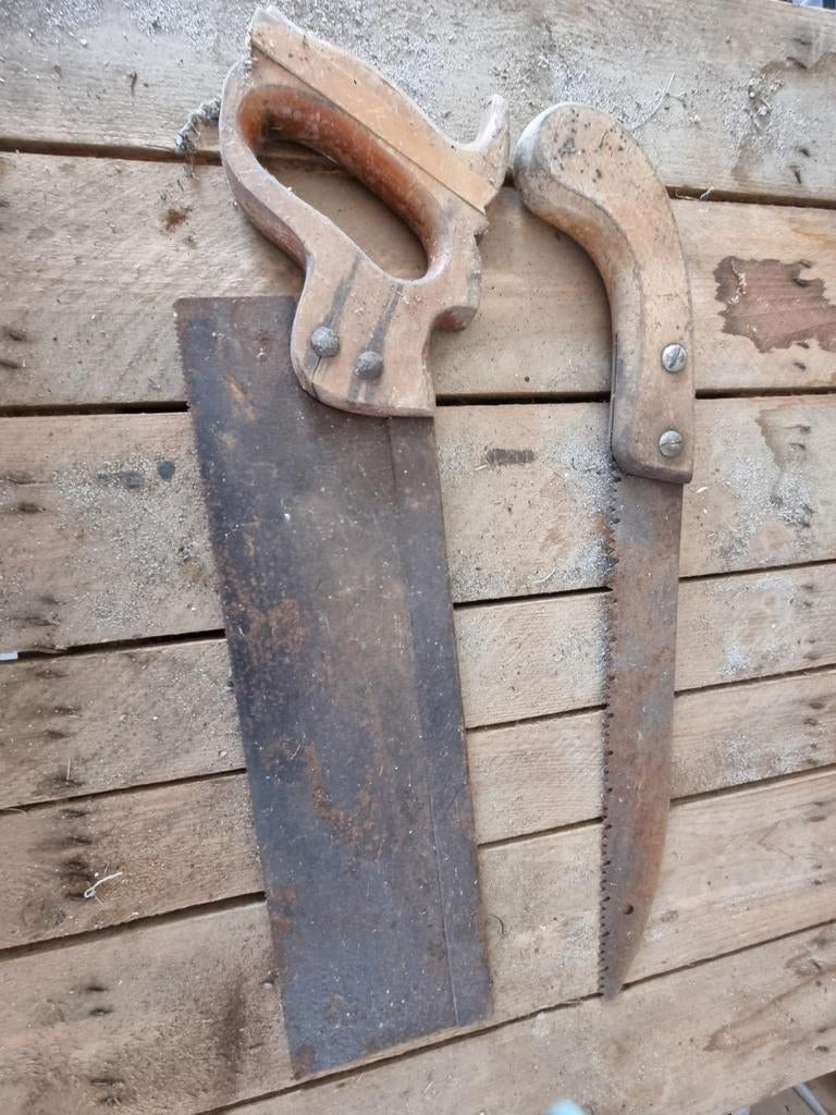 Handzagen antiek 2 stuks, Antiek en Kunst, Ophalen