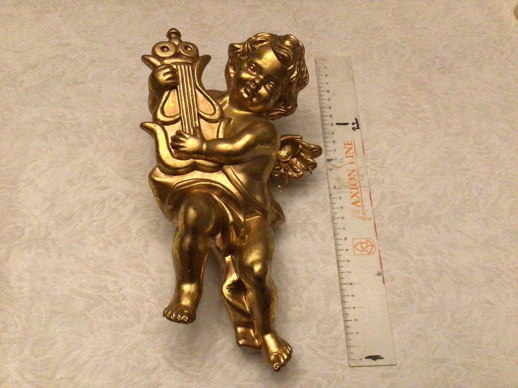 Pendentif en forme d'ange Xlarge en forme d'ange doré, Collections, Statues & Figurines, Enlèvement ou Envoi