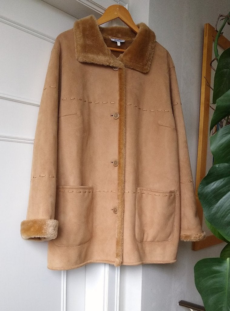 Damart omgekeerde teddy jas mt 48-50 - nieuwstaat, Bruin, Maat 46/48 (XL) of groter, Ophalen of Verzenden, Zo goed als nieuw