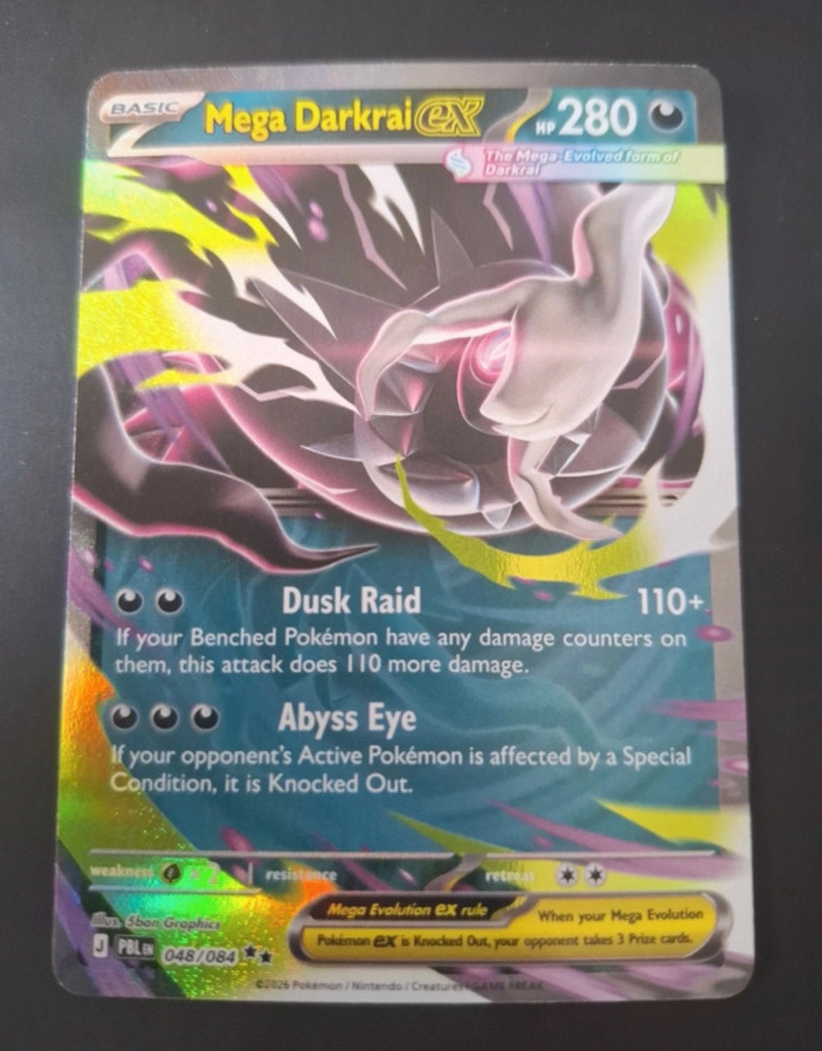 Carte Pokémon - Mega Darkrai ex PBL 48 Anglais, Hobby & Loisirs créatifs, Enlèvement ou Envoi, Comme neuf