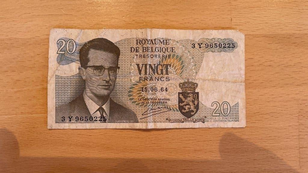 biljet 20 belgische frank, Timbres & Monnaies, Billets de banque | Belgique, Envoi, Billets en vrac