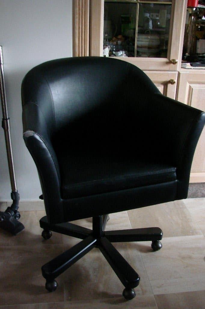 bureaustoel merk charell leder, Huis en Inrichting, Ophalen, Gebruikt, Zwart, Bureaustoel