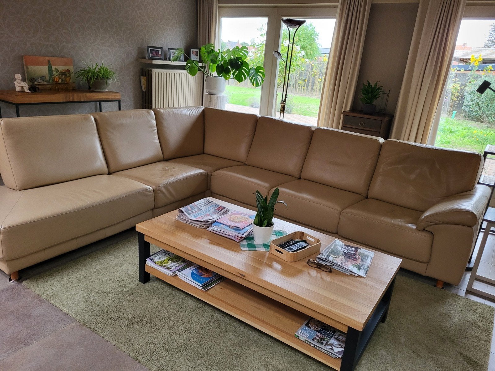 hoeksalon beige , mag gratis weg, Ophalen