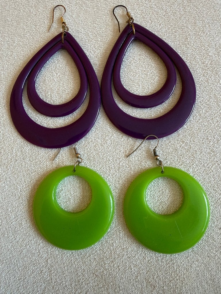 2 paar oorbellen, Handtassen en Accessoires, Ophalen of Verzenden, Zo goed als nieuw, Hangers
