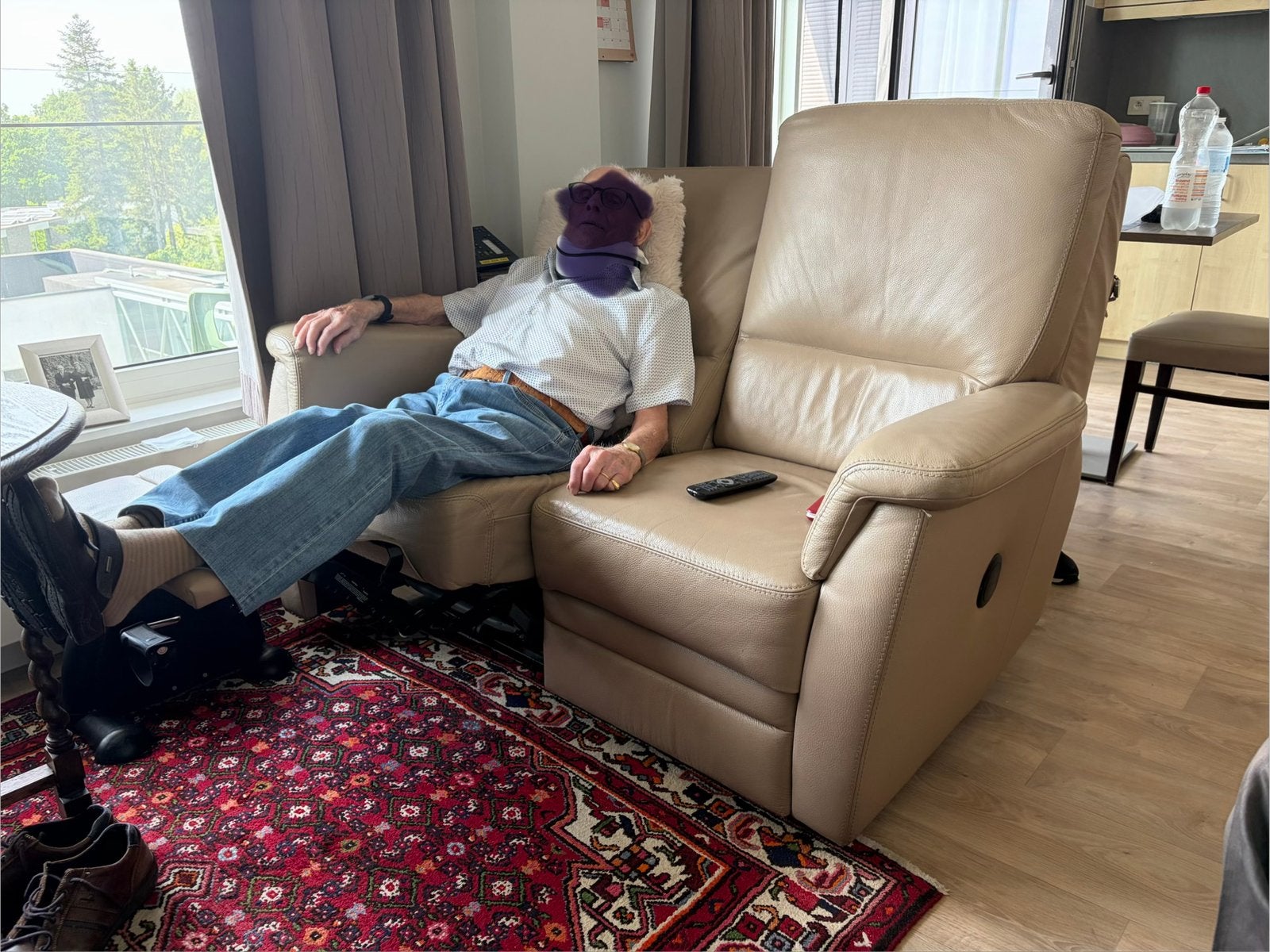 Lederen 2 zit met 2xrelax, Enlèvement, Comme neuf, Cuir, Relax