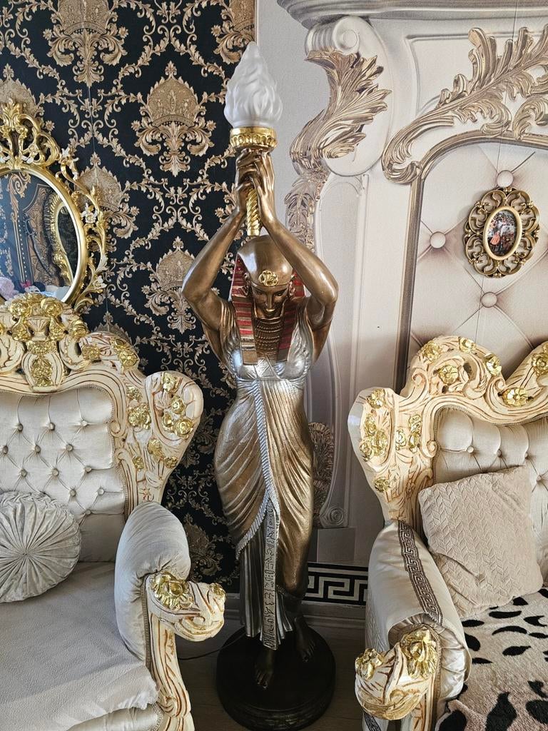 Cleopatra Beeld Huis Decoratie met Licht2 stuuk Hoogte 165cm, Ophalen