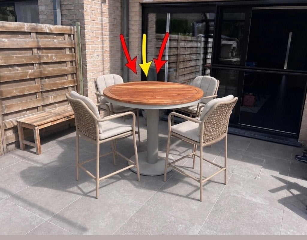 Tuinmeubel, Ophalen, 4 zitplaatsen, Eettafel, Zo goed als nieuw