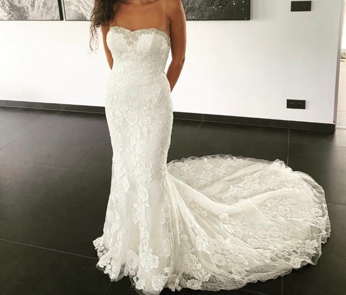 Teouwjurk Pronovias, Kleding | Dames, Ophalen, Zo goed als nieuw, Wit, Trouwjurk