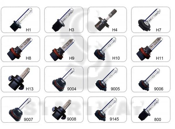 H8 xenonlamp, 4300k, 5000k, 5000k, 6000k, 1000k, 10000k