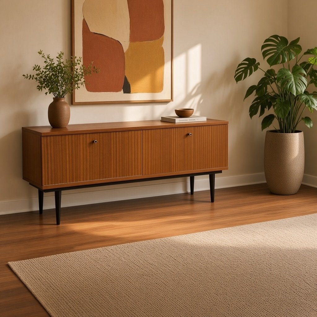 Vintage houten tvmeubel. /lowboard / lage kast, Ophalen of Verzenden
