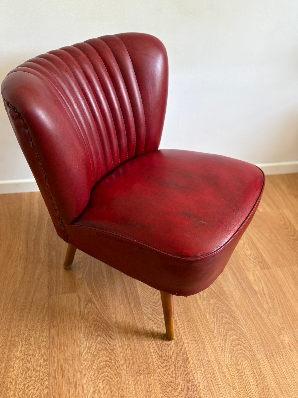 Vintage cocktail zetel rood, Ophalen, Zo goed als nieuw