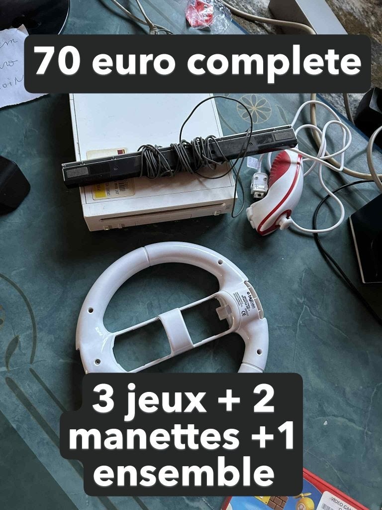jeux Nintendo avec les 3 jeux et les accesoirs et 2 mannette, Games en Spelcomputers, Spelcomputers | Nintendo Wii, Ophalen, Zo goed als nieuw