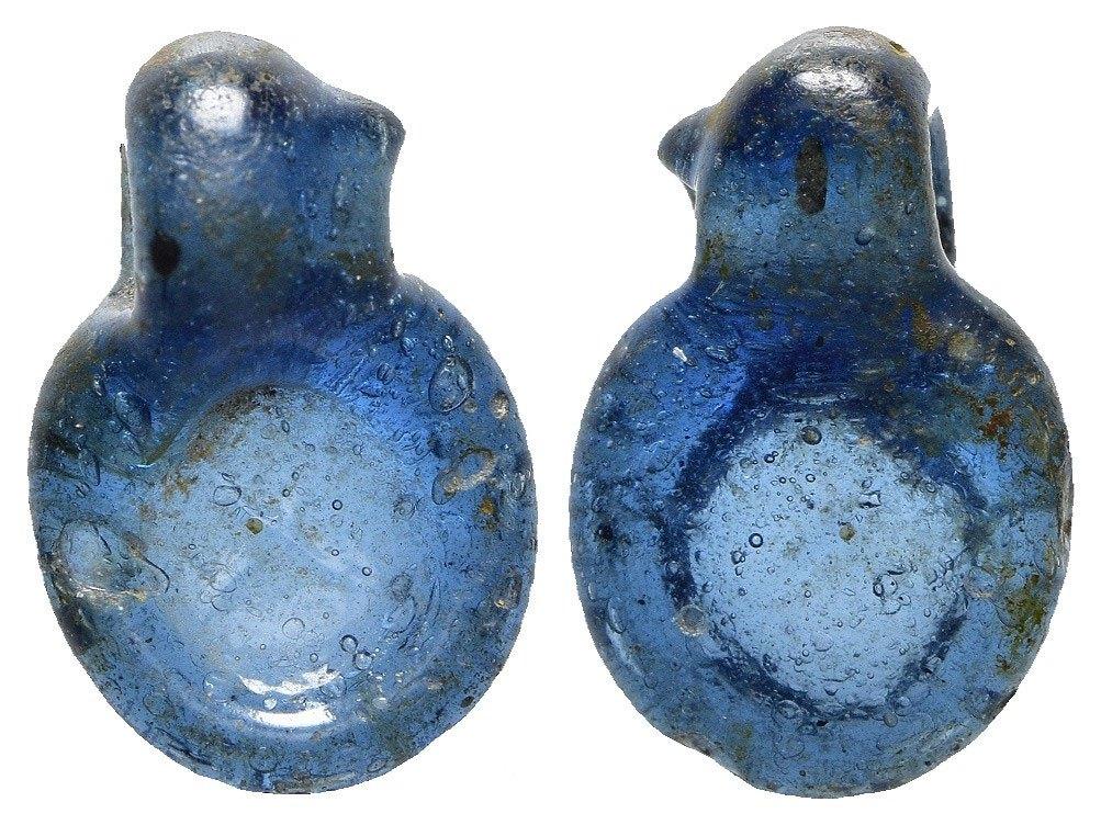 Pendentif Byzantin en verre bleu (avec croix) 6th-7th siècle, Envoi