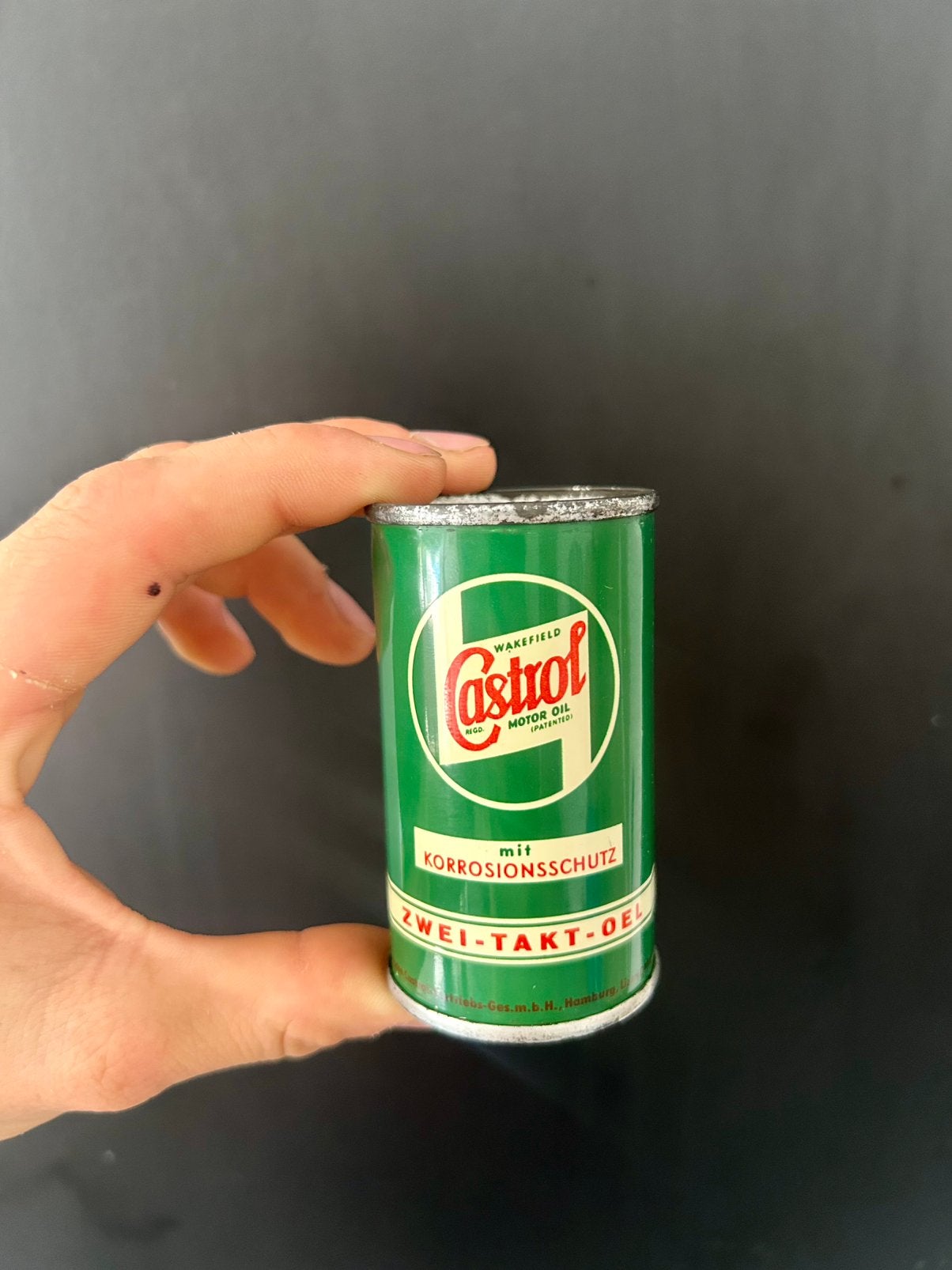 Olieblik olieblik olie blik oliekan pod castrol 2T, Ophalen of Verzenden, Zo goed als nieuw