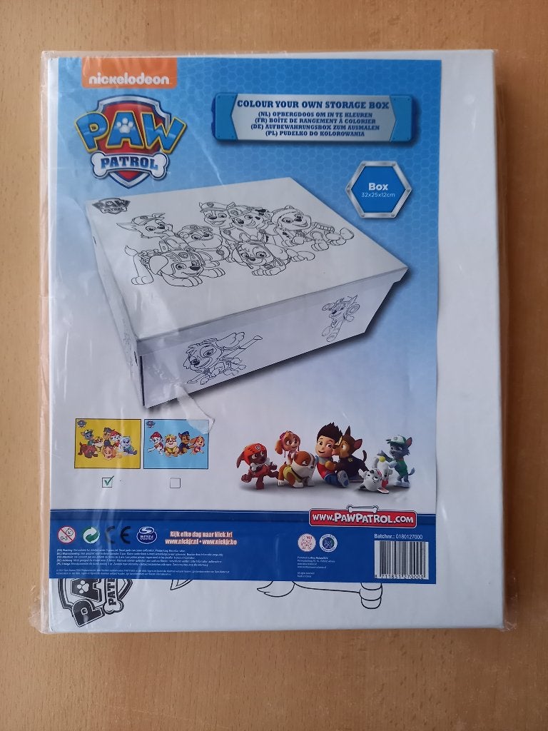 Nieuw Paw Patrol opbergdoos om in te kleuren, Ophalen of Verzenden, Nieuw, Knutselen