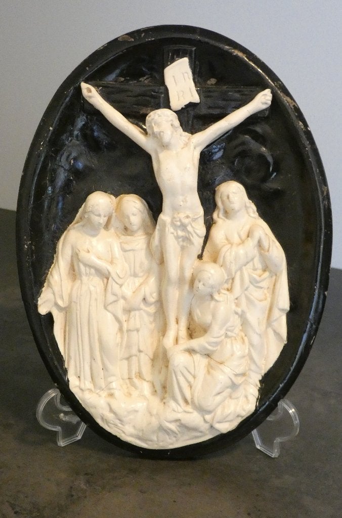 Mooi antiek icoon Jezus Inri met engelen [1766], Antiek en Kunst, Antiek | Religieuze voorwerpen, Ophalen of Verzenden