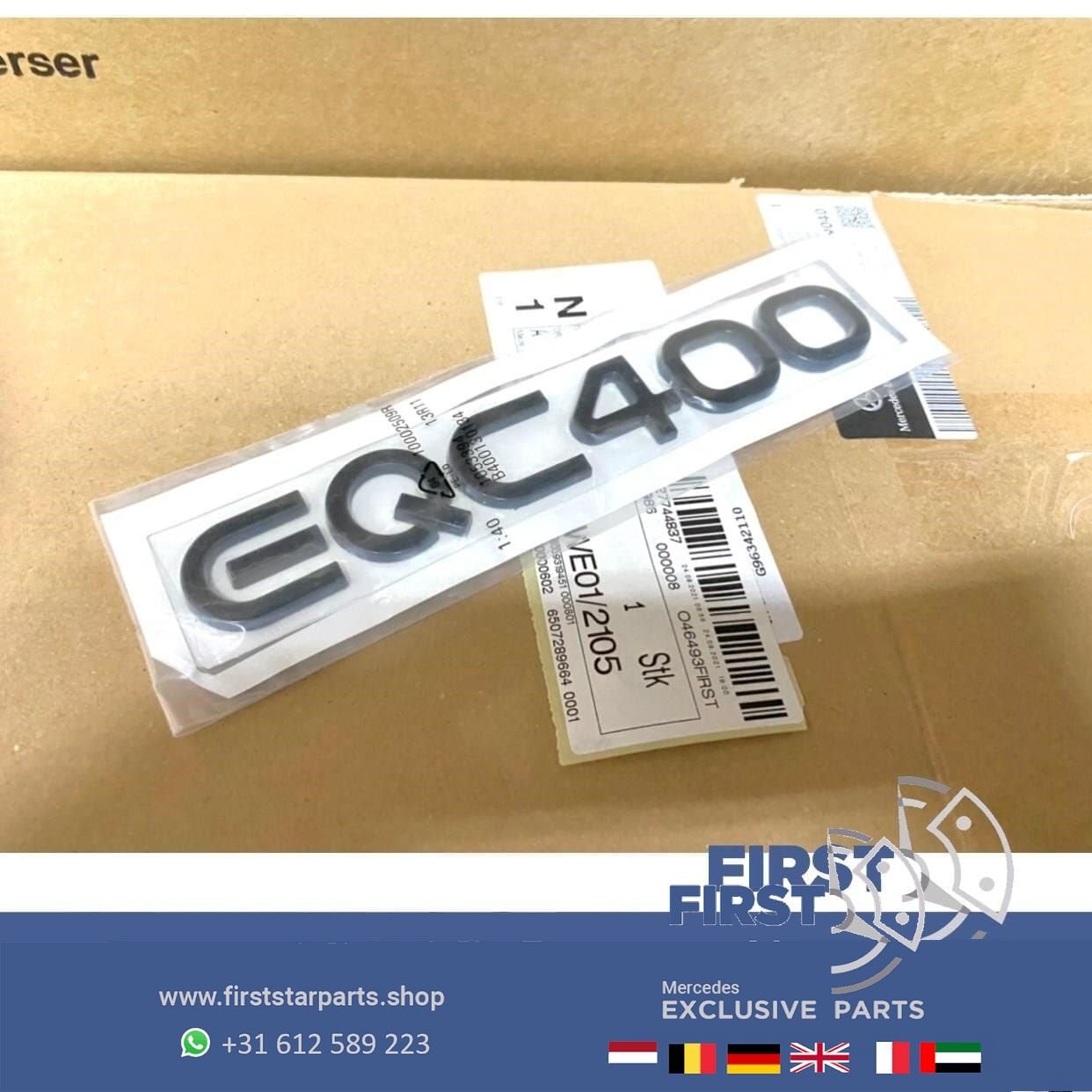 Mercedes N293 W293 EQC 400 ACHTERKLEP BADGE origineel Merced, Gebruikt, -, Ophalen of Verzenden, Achter