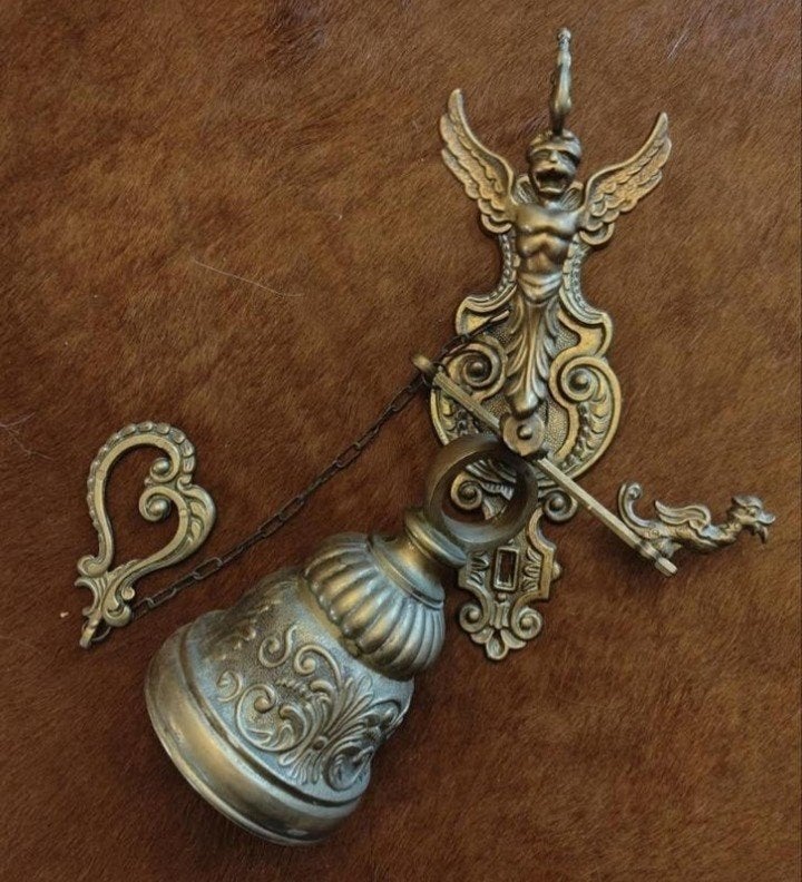 Prachtige antieke deurbel in Victoriaanse stijl., Ophalen of Verzenden