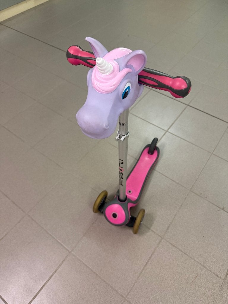 Globber 3-wiel step roze met eenhoorn - verstelbaar stuur, Ophalen, Gebruikt, Gewone step, Globber