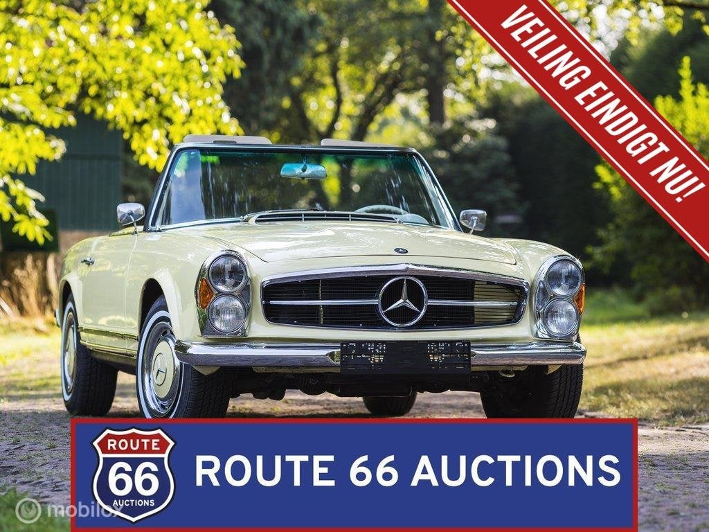 Mercedes-Benz 230 SL Pagoda | 1964 | Route 66 Auctions, Auto's, Zwart, Mercedes-Benz, Bedrijf, Handgeschakeld
