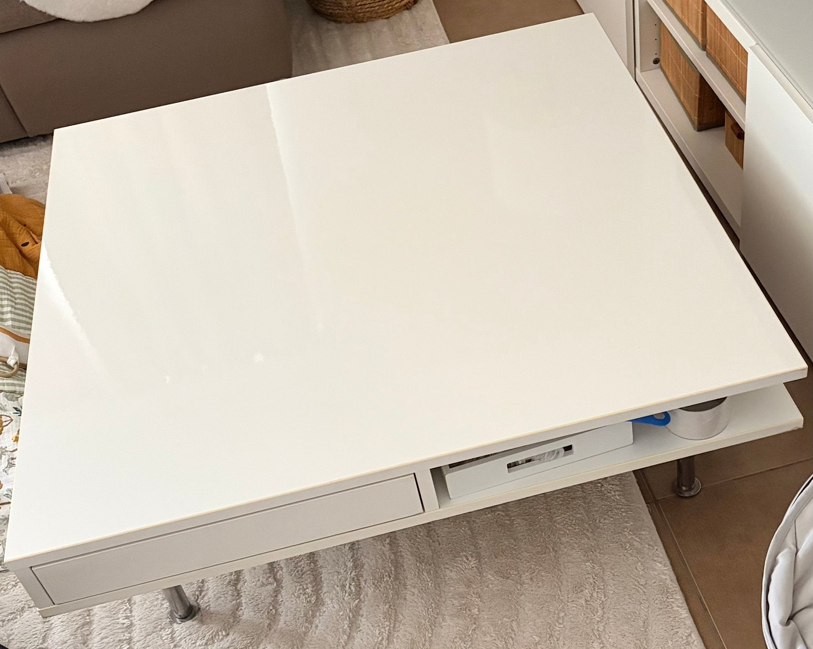 Table basse IKEA TOFTERYD – blanc brillant, Ophalen, Gebruikt