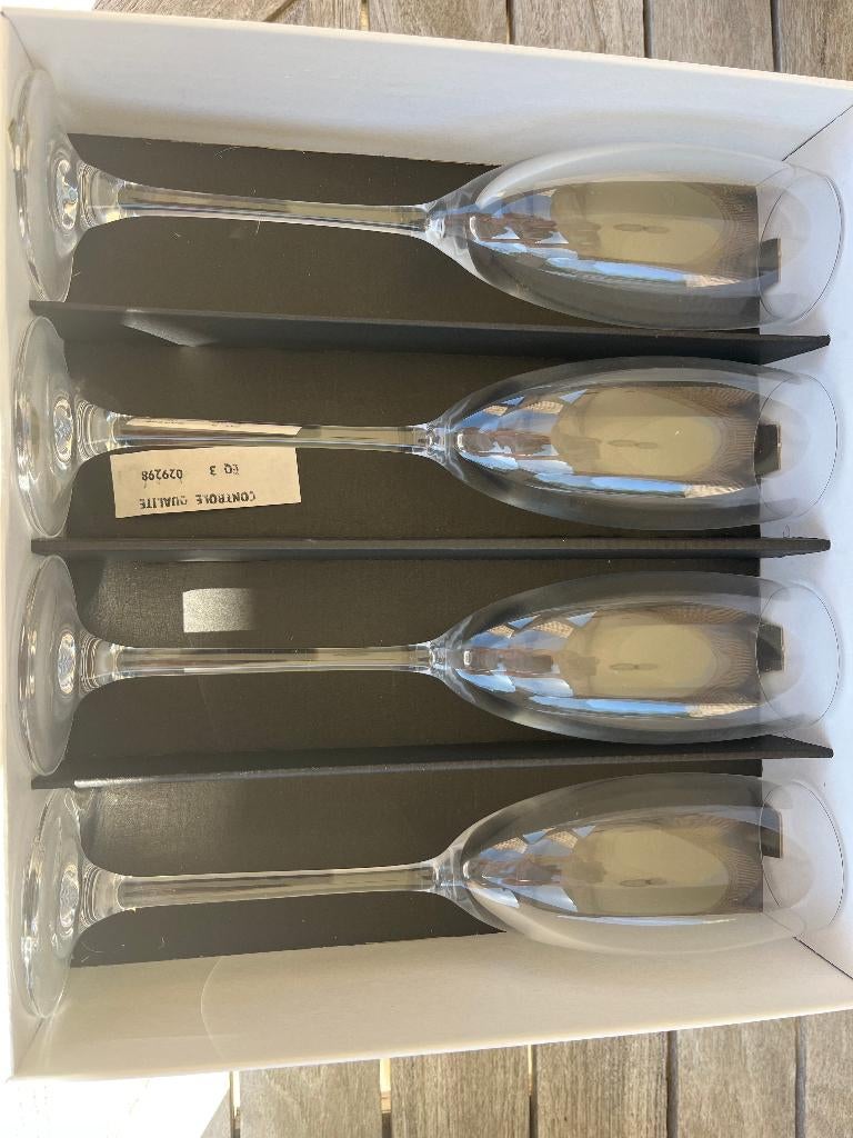 vintage champagneflûtes loodkristal 4 of 8 stuks, Ophalen, Nieuw, Overige typen