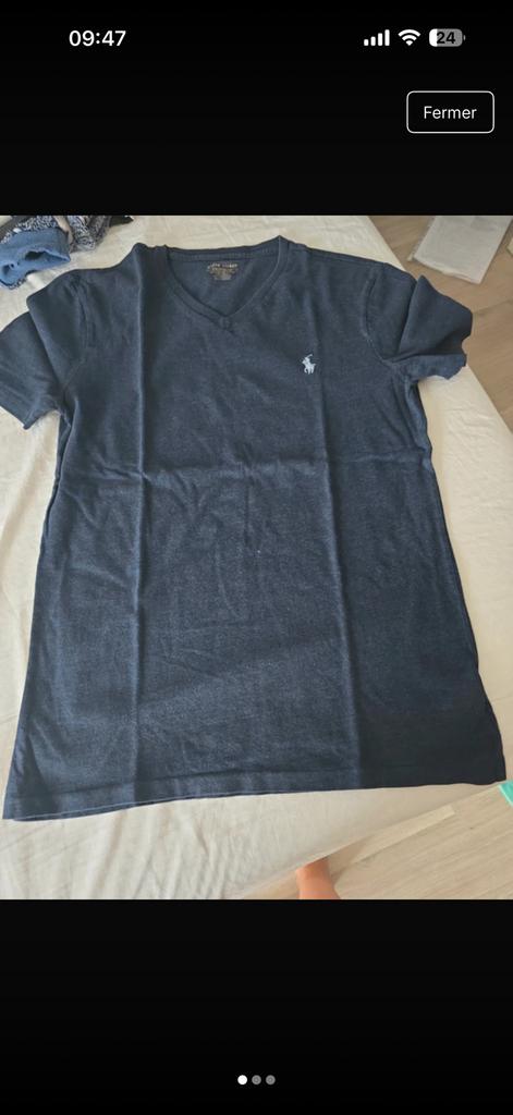 Ralph Lauren Poloshirt met V-hals - Marineblauw Heather, Ophalen of Verzenden, Zo goed als nieuw, Overige maten, Blauw