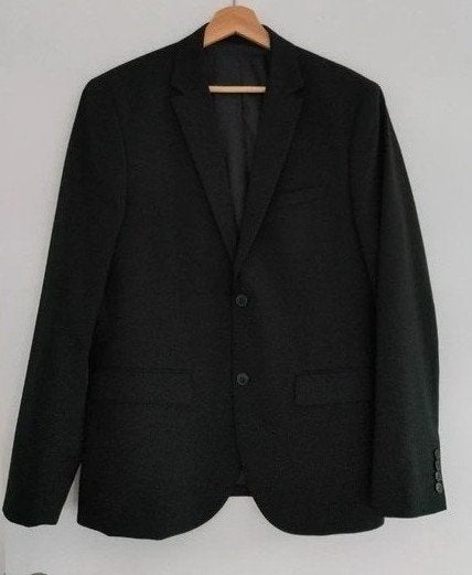 Mooi zwart kostuum Medium, Smal kan ook. H&M Vest + broek, Maat 48/50 (M), Zwart, Ophalen of Verzenden, Zo goed als nieuw