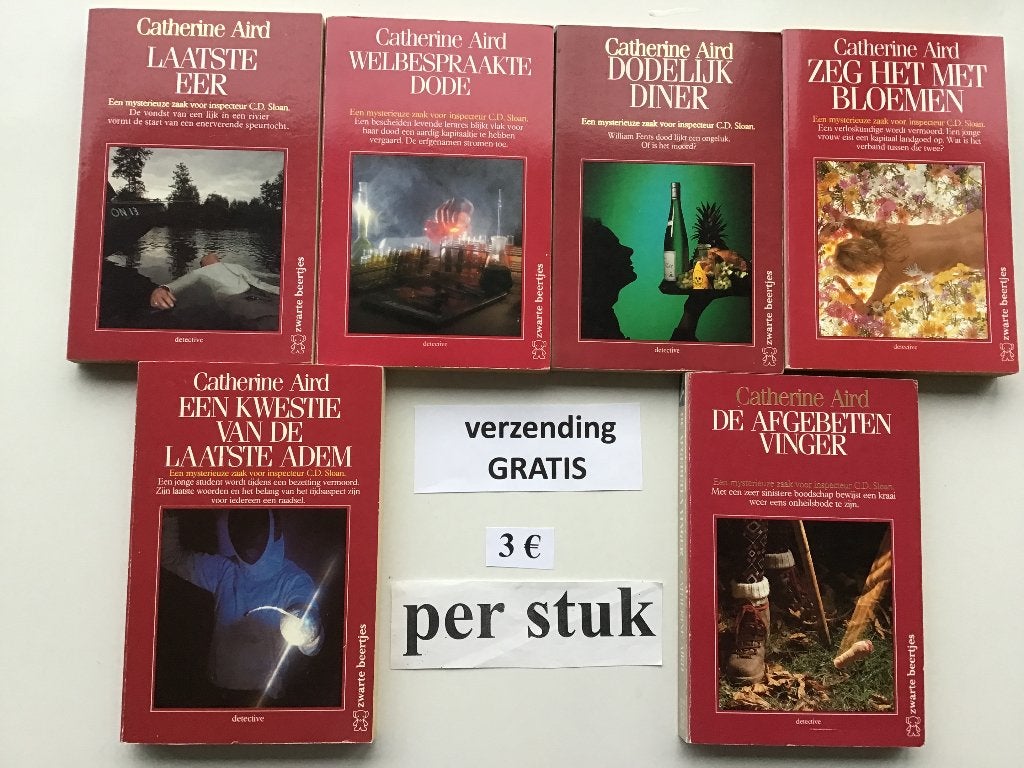 6 detective boekjes van Catherine Aird met GRATIS VERZENDING, Ophalen of Verzenden, Zo goed als nieuw