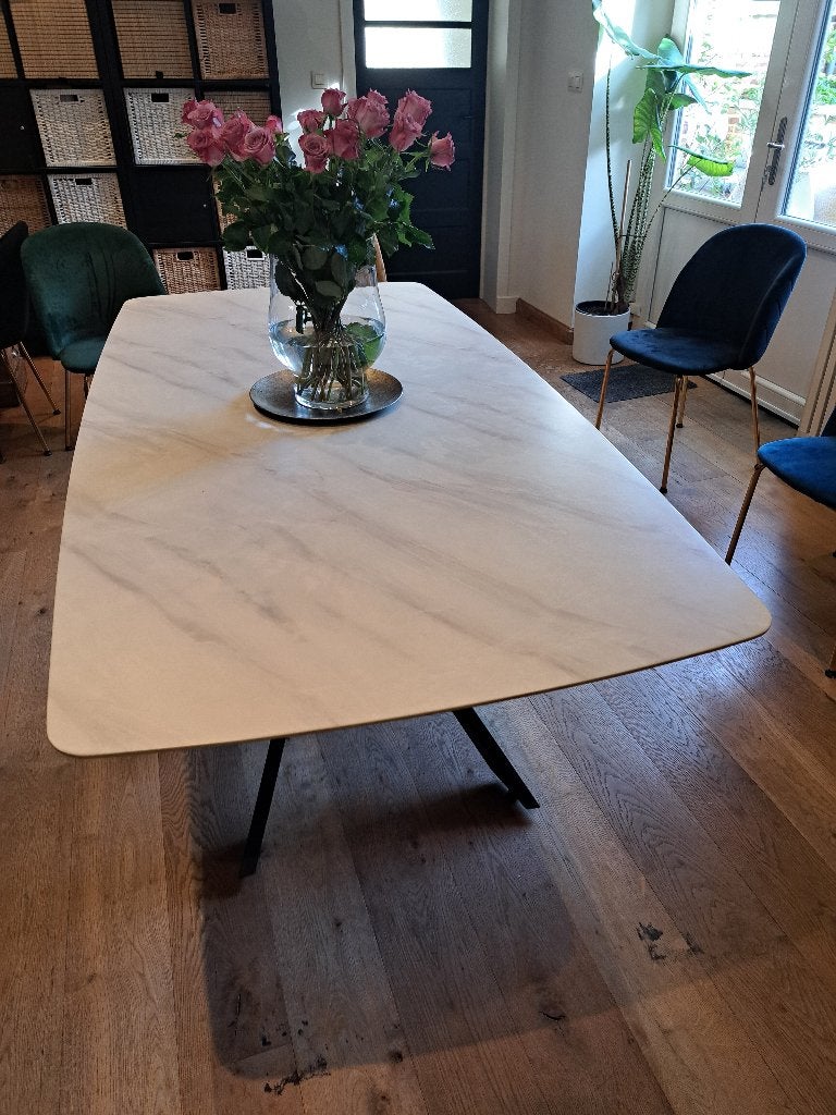 eettafel Tafel Tips Marble Wit Tomasucci, Comme neuf, 100 à 150 cm, Enlèvement, Autres formes