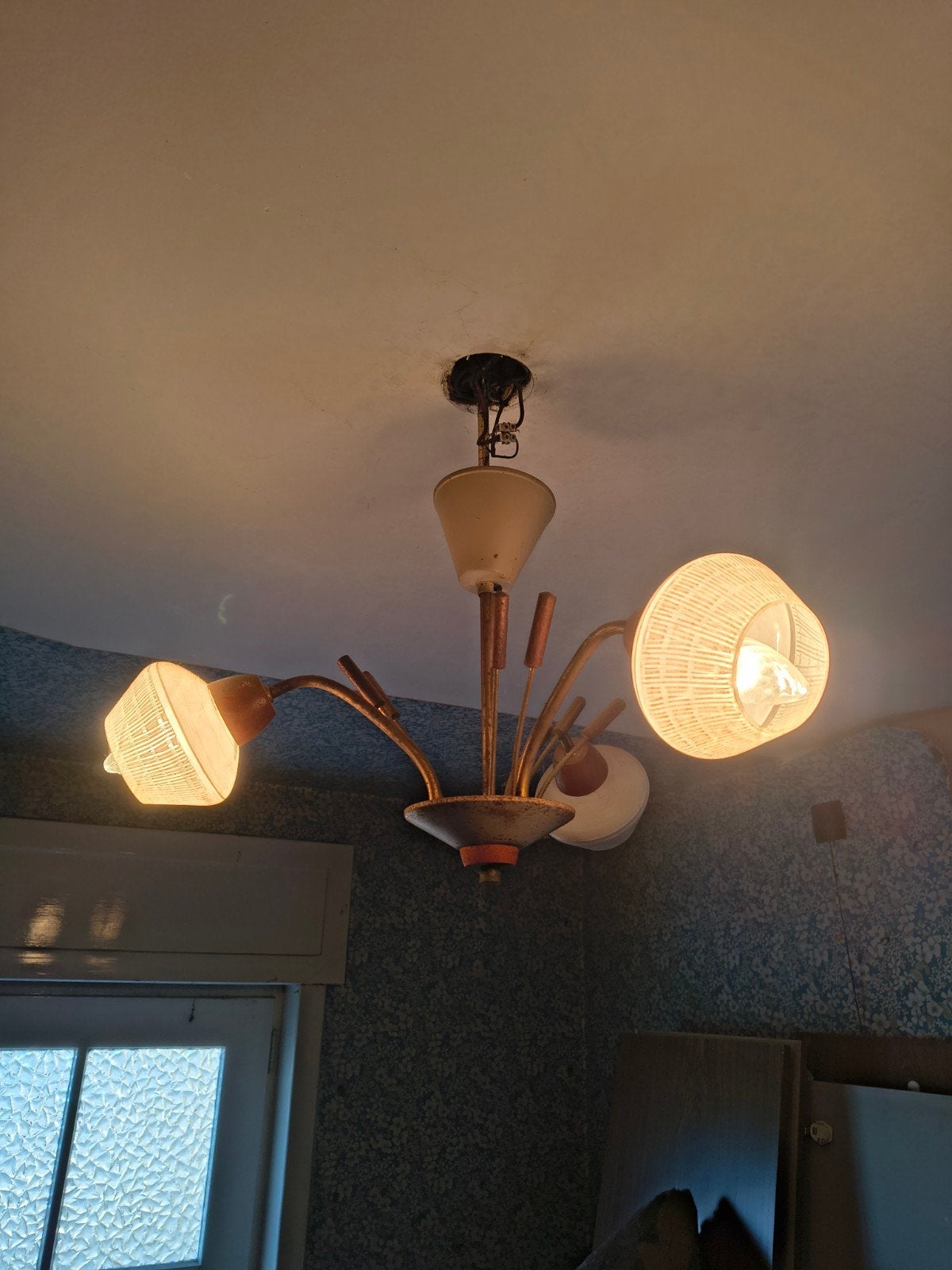 Lampe suspendue vintage des années 50, Suspension, Vintage, Enlèvement, Utilisé