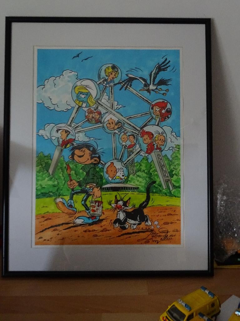 dessin original leonardo bd spirou natacha atonium gaston, Enlèvement ou Envoi