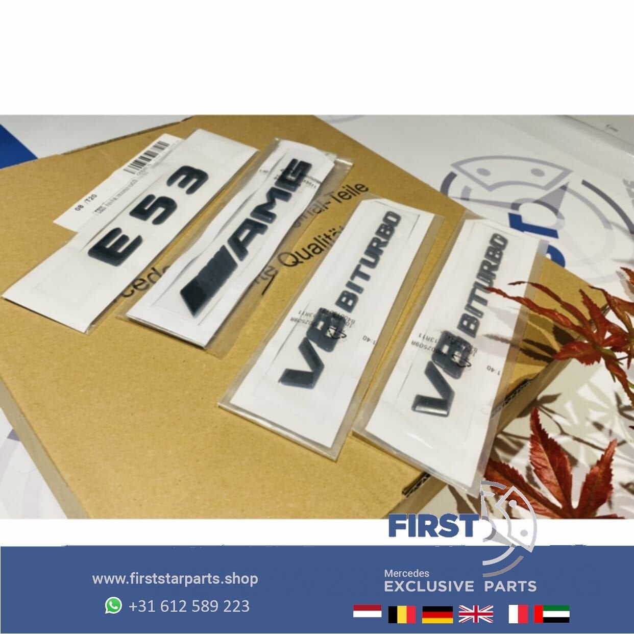 W213 W238 E53 AMG LOGO SET ZWART E 53 EMBLEMEN SET Mercedes, Gebruikt, -, Ophalen of Verzenden, -