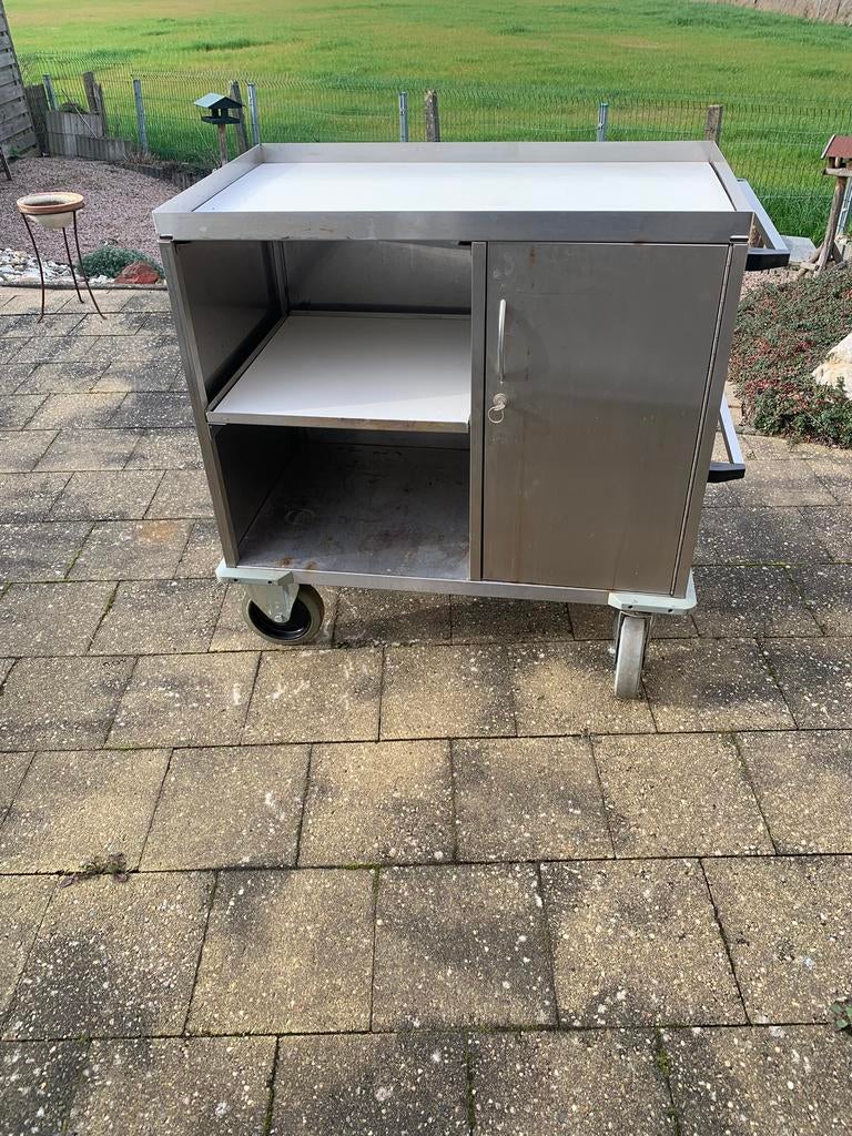 RVS verrijdbare werktafel/werkbank, Ophalen
