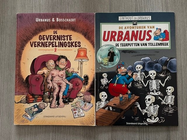 2 strips Urbanus, 1 gesigneerd (nr2153a), Plusieurs BD, Enlèvement ou Envoi, Utilisé, Urbanus; Willy Linthout