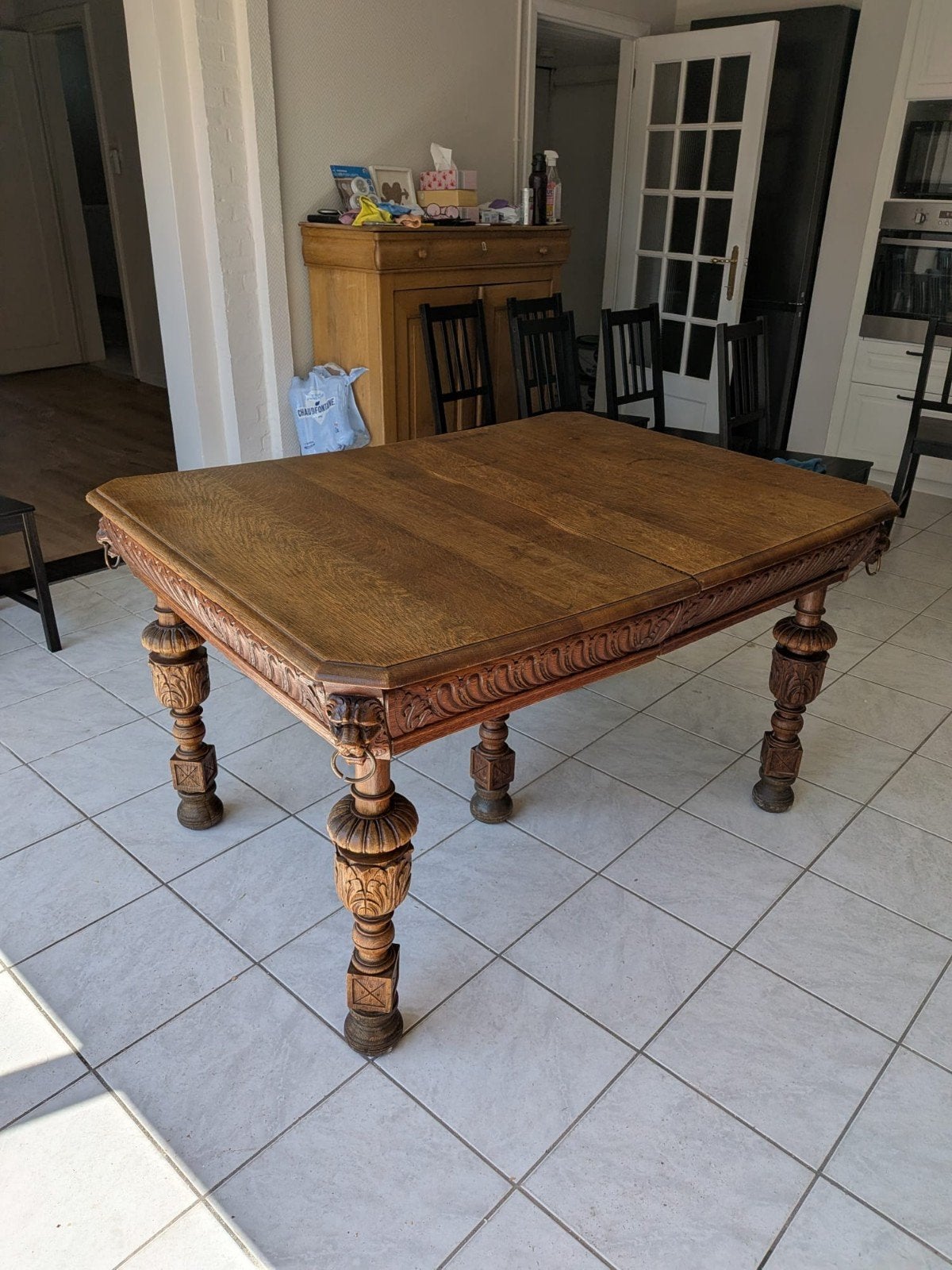 antieke tafel, Ophalen