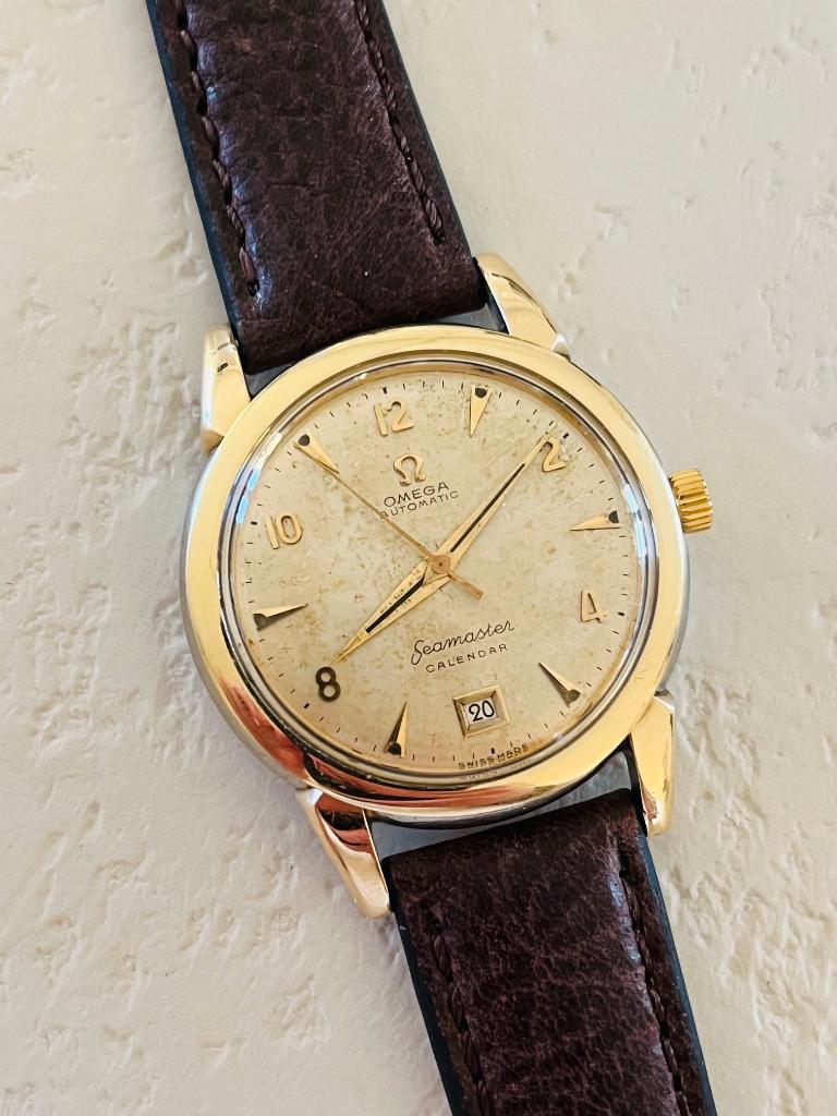 Vintage automatic Omega seamaster calendar horloge, Overige materialen, Polshorloge, Ophalen of Verzenden, Omega