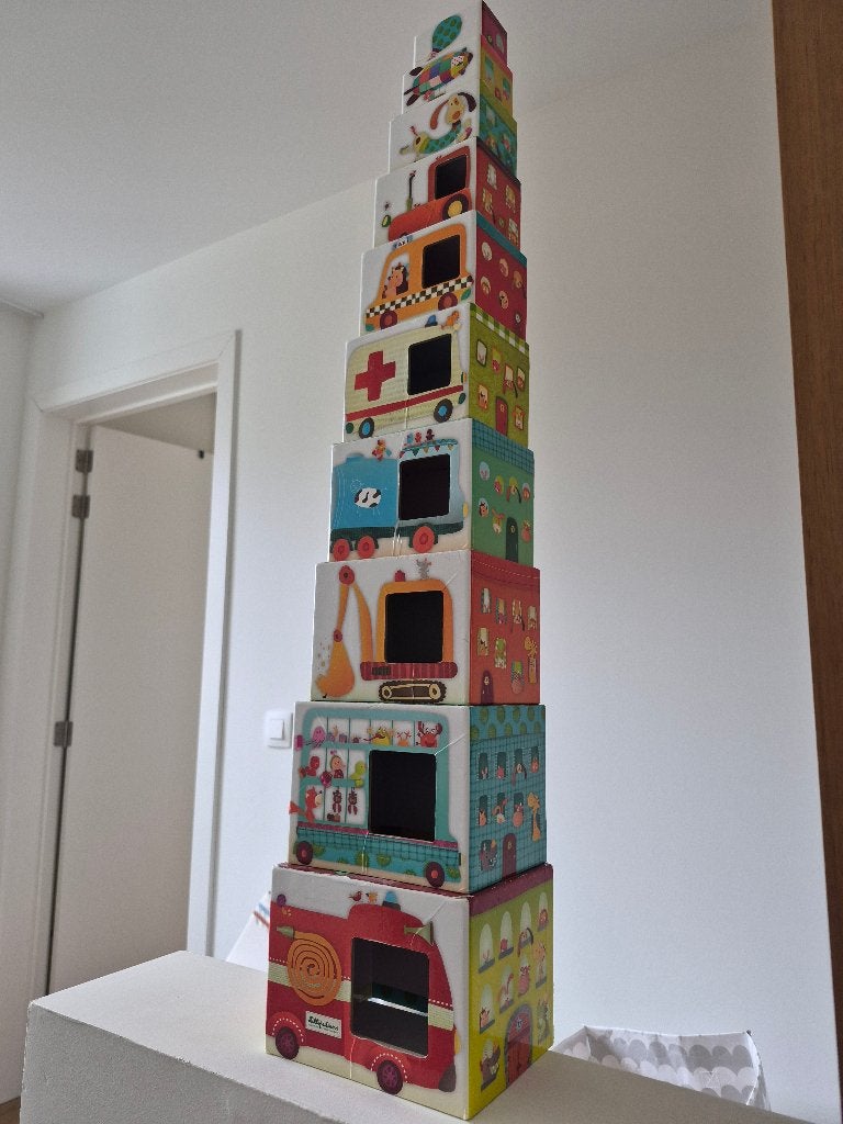 Kleurrijke bouwblokken Lilliputiens (10), Ophalen, Gebruikt, Overige merken