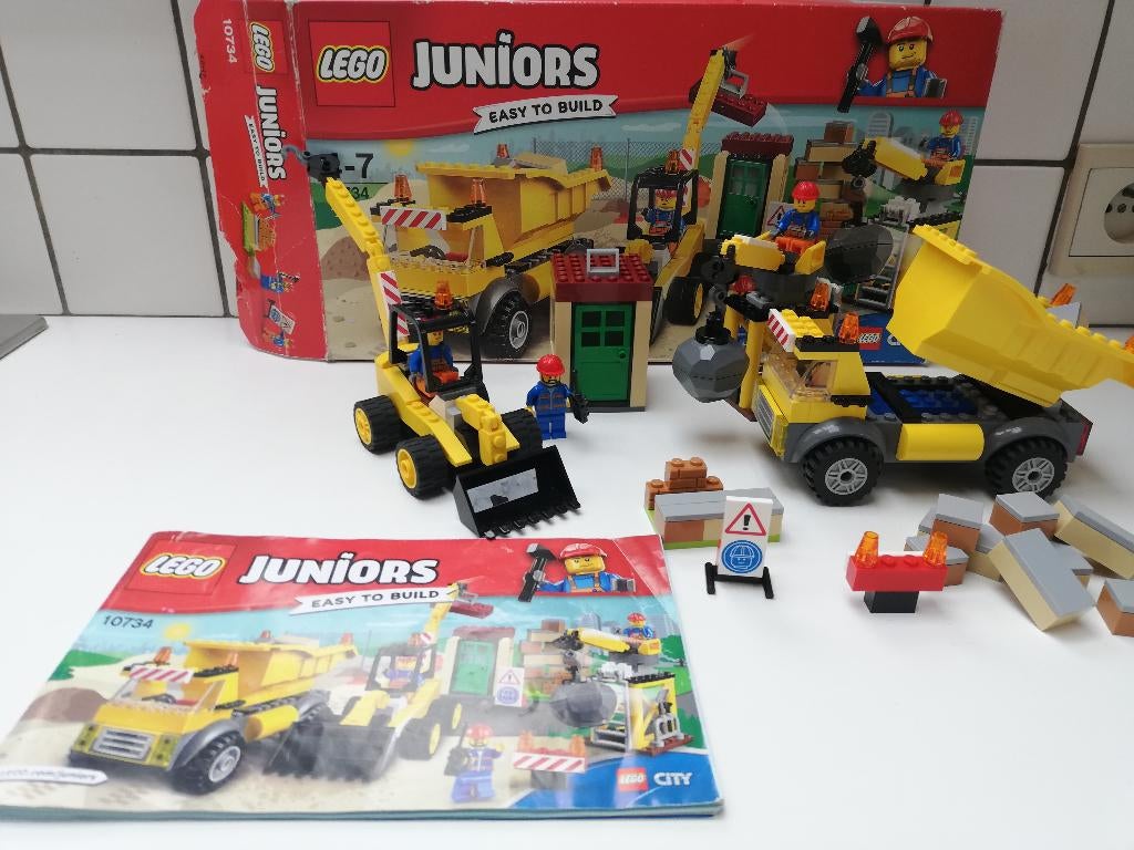 lego 10734 juniors bouwwerf met kraan bulldozer, Enlèvement ou Envoi, Ensemble complet, Lego