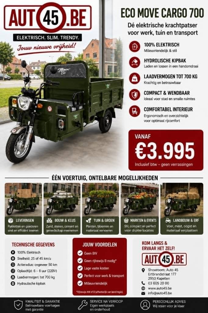 Electrische krachtpatser voor werk, tuin en transport, Auto's, Overige Auto's, Bedrijf, Elektrisch, Te koop