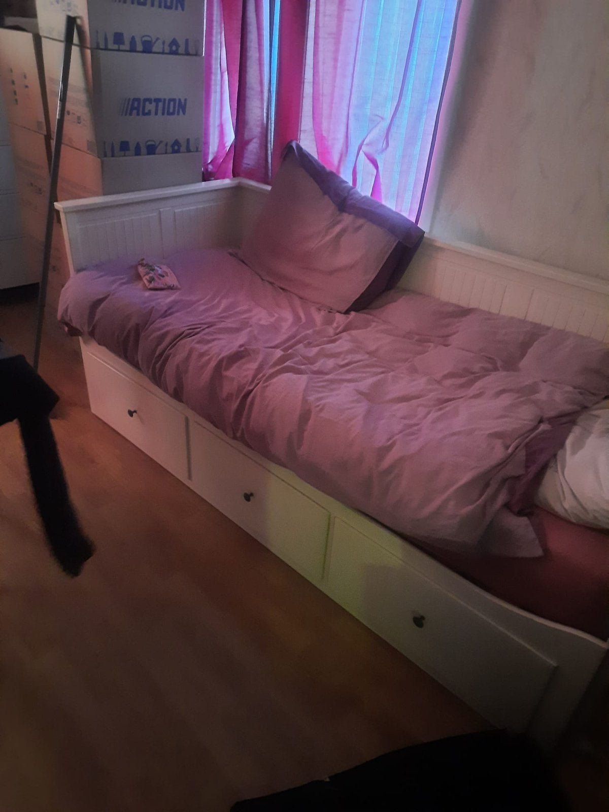 Witte kinderslaapkamer set met opbergbed en ladekast - IKEA, Ophalen, Gebruikt