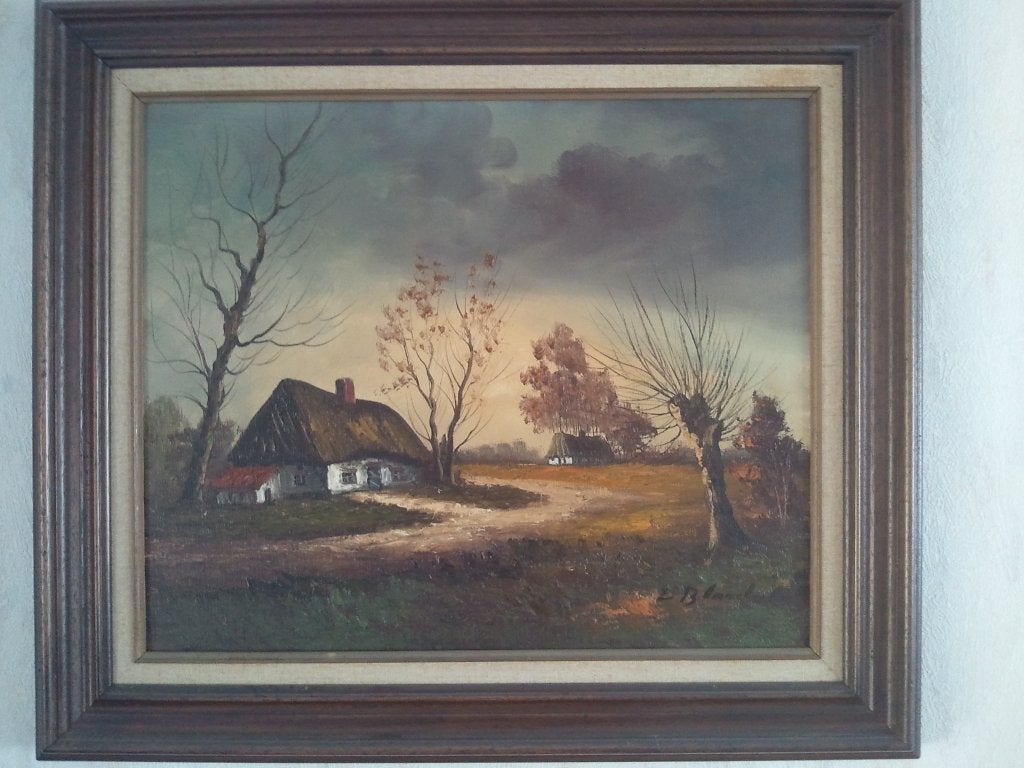 Schilderij van L. Blondeel, Ophalen, Doek, Gesigneerd, Landschap