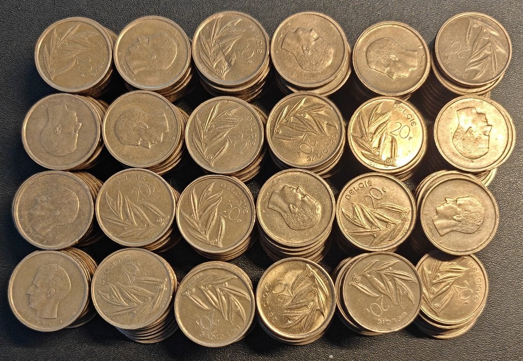 Groot lot Belgische munten Boudewijn I '56-93, Postzegels en Munten, Ophalen, Munten en Bankbiljetten