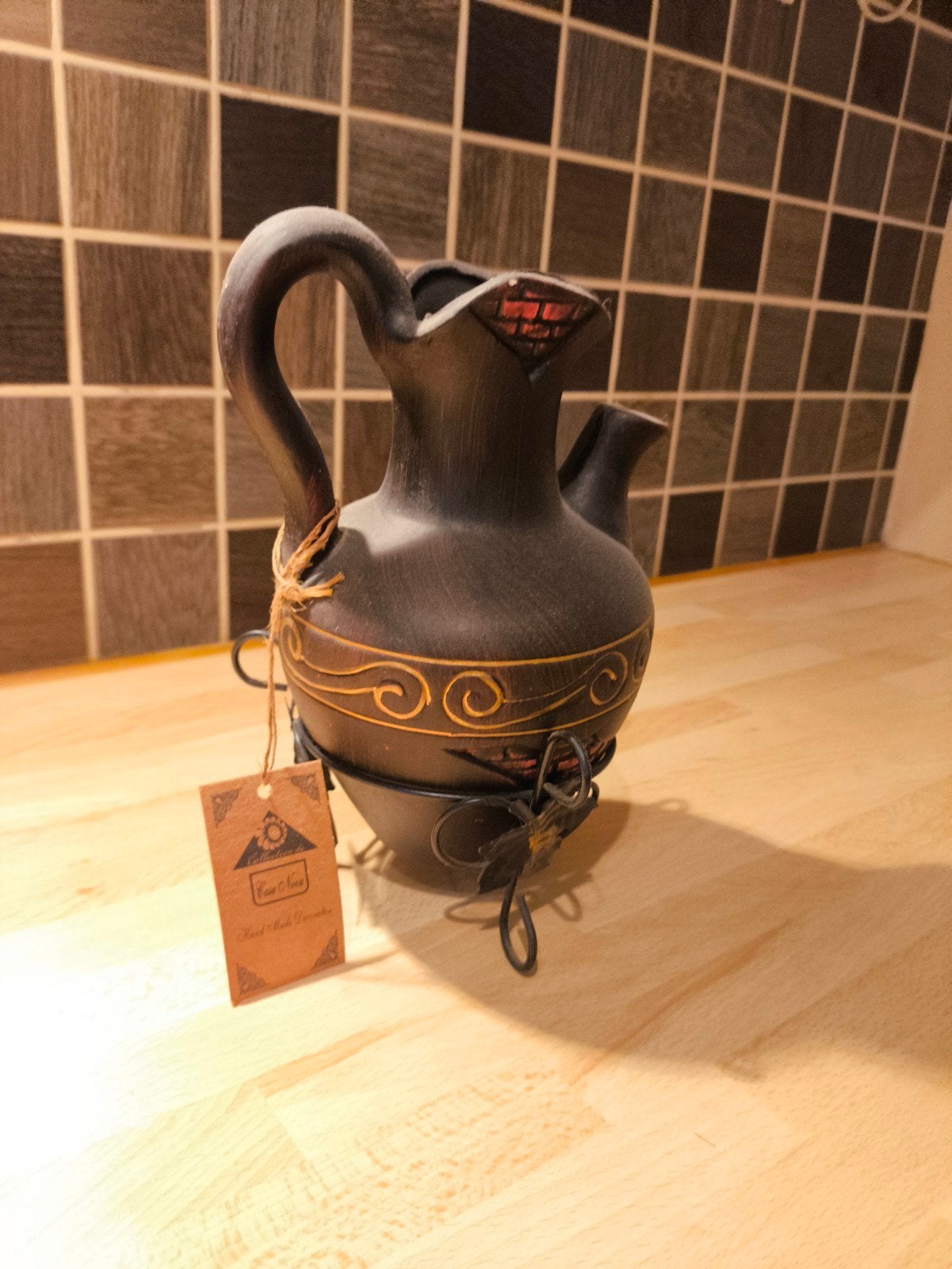 Aiguière décorative noire Casa Nova – style antique, Antiquités & Art, Enlèvement ou Envoi