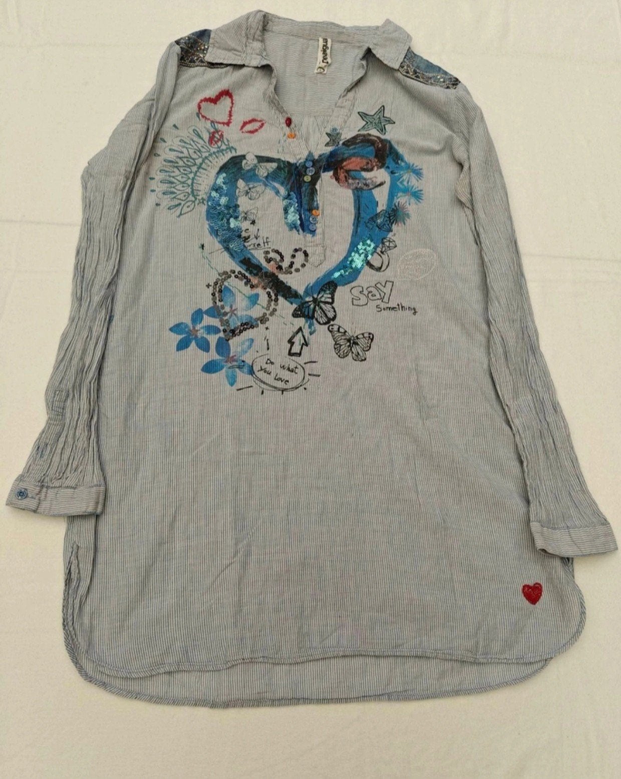 chemise longue DESIGUAL (L), Vêtements | Femmes, Taille 42/44 (L), Enlèvement ou Envoi, Bleu, Desigual