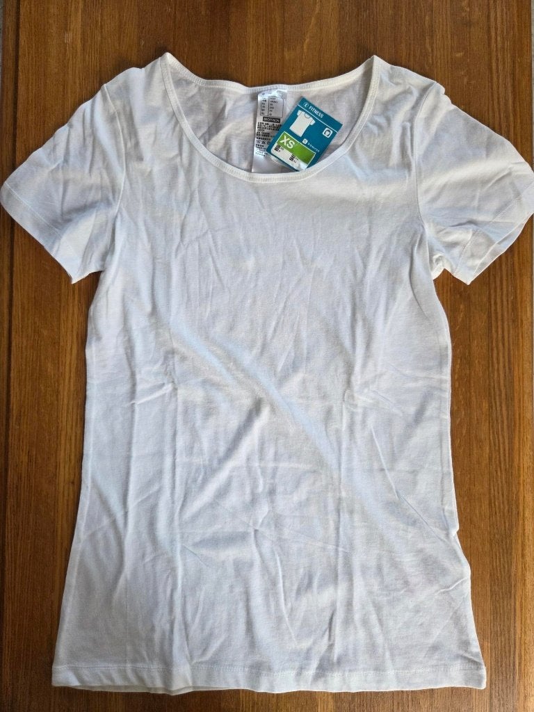 Witte t-shirt - XS - Nog nieuw!, Kleding | Dames, Ophalen, Wit, Domyos, Nieuw