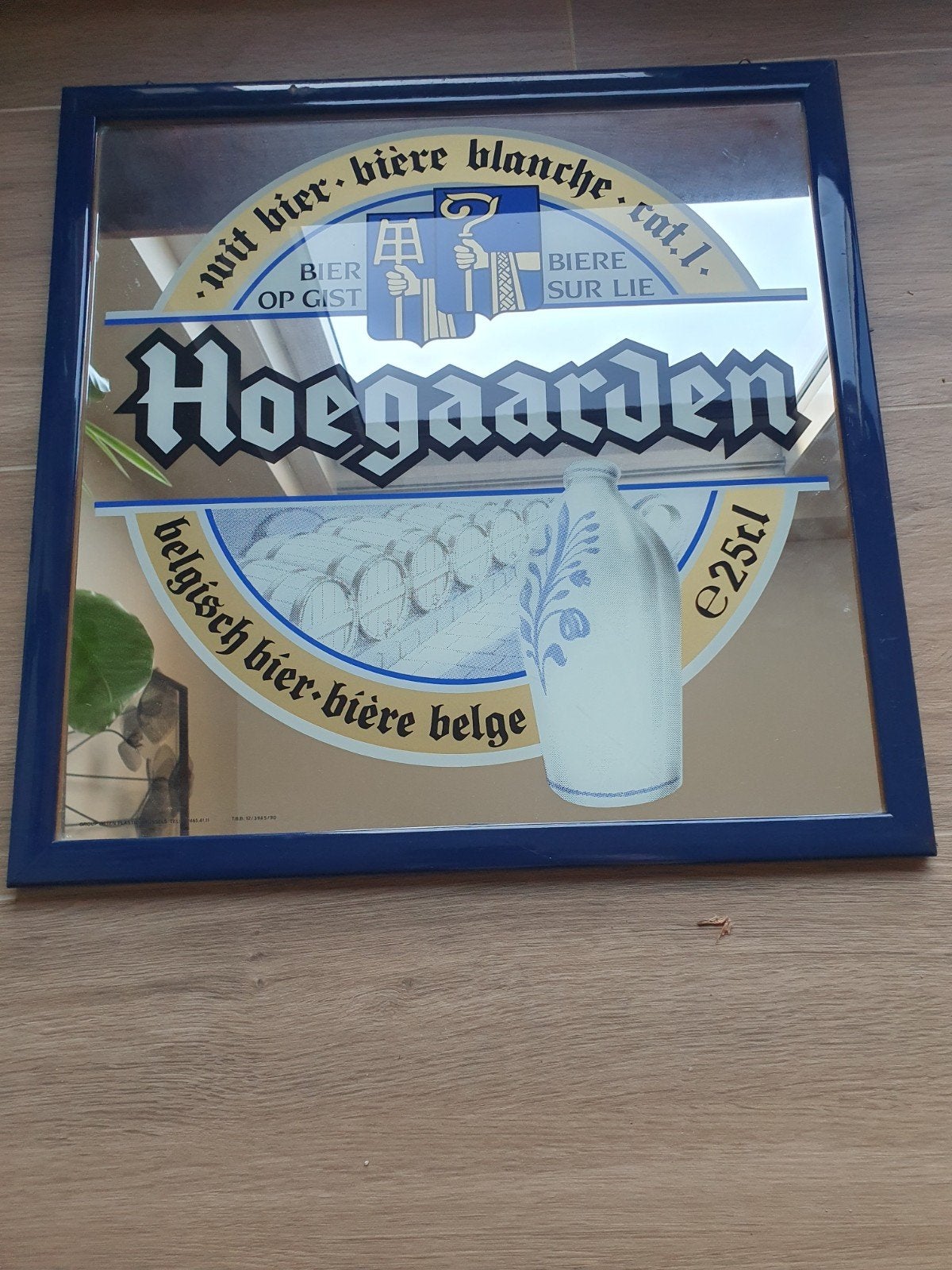 Bier Reclame Spiegel - Hoegaarden 1990 -, Verzamelen, Ophalen of Verzenden, Gebruikt